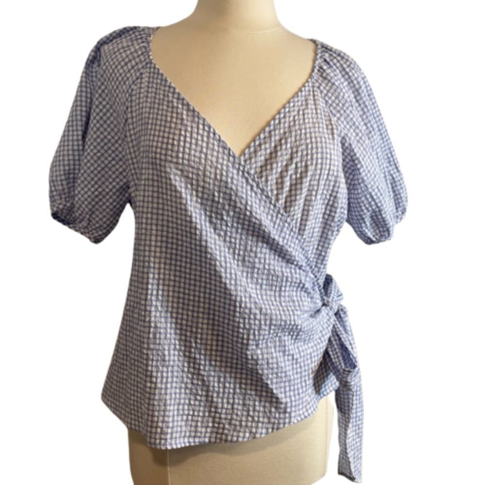 Madewell Gingham Full Wrap Top Size XL